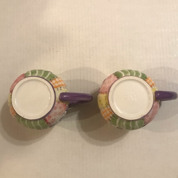 Vintage Cottontale Collection Quilt Teapot, 4 Quilt Plates And 2 Quilt C… - Picture 5 of 16